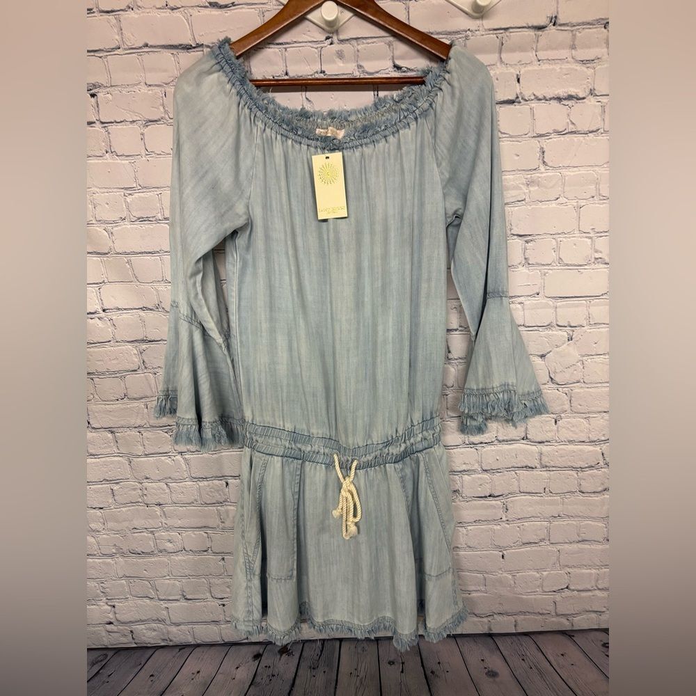 NWT Ramy Brook Esie Chambray Boho Festival Fairy Folklore Beachy Mini Dress M